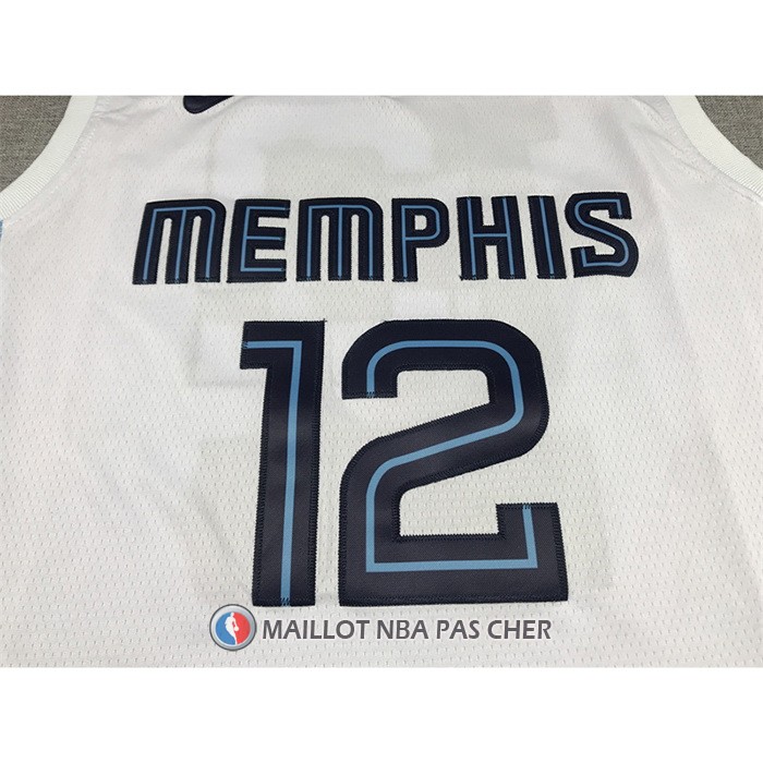 Maillot Memphis Grizzlies Ja Morant NO 12 Association 2022-23 Blanc